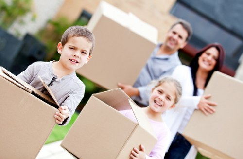 Boxes and furniture prepared for a Balham home move