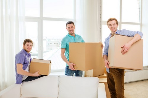 Removal van and movers handling a flat move in Balham