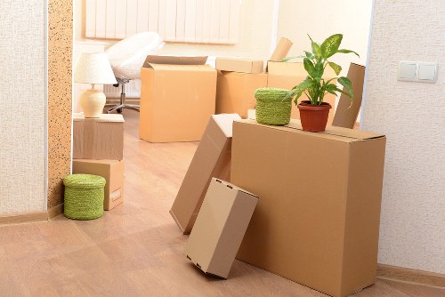 Supervisor reviewing safety measures during a removals job